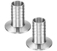 M METERXITY 2 Pcs Tri Sanitary 1.5 in Clamp Barbed Ferrule OD 50.5mm | Fittings to 1 in Hose Adapter Stainless Steel Pipe Fitting for Food/Beverage/Home Brew Adapter Connector