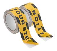 M METERXITY 2 Pcs Watch Your Step+Caution Floor Decals Stickers 2 x 197 Inch Caution Sign Warning Sticker Self-Adhesive Anti Slip Abrasive Tape for Indoor/Outdoor Stairs Step[Yellow Black]