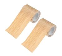 M METERXITY 2-Roll Wood Grain Repair Tape, 2.24in x 15ft Textured Realistic Self-Adhesive Wood Floor Tape Contact Paper for Furniture/Floors/Home [Light Chestnut]