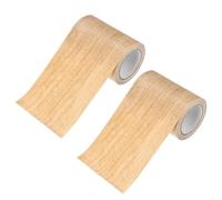 M METERXITY 2-Roll Wood Grain Repair Tape, 3.15in x 15ft Textured Realistic Self-Adhesive Wood Floor Tape Contact Paper for Furniture/Floors/Home [Light Chestnut]