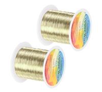 M METERXITY 2-Rolls 0.2mm Jewelry Wire, 32 Gauge 328FT Craft Wire Copper Beading Wire for Jewelry Making/Planting/Weaving/DIY Crafting, Soft Metal Wires [100M, Light Golden]