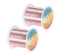 M METERXITY 2-Rolls 0.2mm Jewelry Wire, 32 Gauge 328FT Craft Wire Copper Beading Wire for Jewelry Making/Planting/Weaving/DIY Crafting, Soft Metal Wires [100M, Rose Golden]