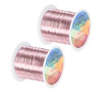 M METERXITY 2-Rolls 0.3mm Jewelry Wire, 28 Gauge 328FT Craft Wire Copper Beading Wire for Jewelry Making/Planting/Weaving/DIY Crafting, Soft Metal Wires [100M, Rose Golden]