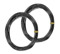 M METERXITY 2-Rolls 1mm Bonsai Training Wire, 65.6 Feet Total Anodized Aluminum Bonsai Wires for Bonsai Tree Shaping/Branches Fixing/Trunk Holding/DIY Crafting [32.8ft Each, Black]