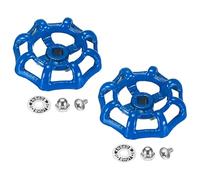 M METERXITY 2-Set Outside Faucet Handle, 6x6mm Paint Cast Iron Square Stem Hole Water Spigot Handle with Screws, Nuts & Aluminum Washer for Courtyard/Bathroom, Spigot Puller Replacement [Blue]