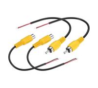 M METERXITY 2-Set RCA to Speaker Wire Adapter, 5.9 Inch/0.15 m RCA Male/Female Plug Jack to Bare Wire Connector Adapter for AV Receiver/Amplifier/TV [Yellow] Repairing Speaker Cords