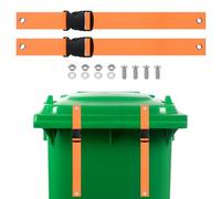 M METERXITY 2-Set Trash Can Locks for Animals, 17 Inch Buckle Type Raccoons Bear Proof Garbage Strap for Out Door Garbage Can, Lid Garbage Can Lock Easy to Install [Orange]