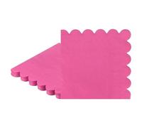 M METERXITY 20-Pack 2-ply Paper Scalloped Cocktail Napkins Disposable, Folded 5 x 5 Inches Dessert Napkins for Kitchen/Dining Room/Wedding/Birthday/Any Theme Party [Pink]