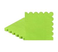 M METERXITY 20-Pack 2-ply Paper Scalloped Cocktail Napkins Disposable, Folded 5 x 5 Inches Dessert Napkins for Kitchen/Dining Room/Wedding/Birthday/Any Theme Party [Lemon Green]