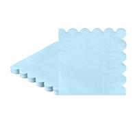 M METERXITY 20-Pack 2-ply Paper Scalloped Cocktail Napkins Disposable, Folded 5 x 5 Inches Dessert Napkins for Kitchen/Dining Room/Wedding/Birthday/Any Theme Party [Airy Blue]
