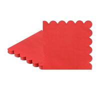 M METERXITY 20-Pack 2-ply Paper Scalloped Cocktail Napkins Disposable, Folded 5 x 5 Inches Dessert Napkins for Kitchen/Dining Room/Wedding/Birthday/Any Theme Party [Red]