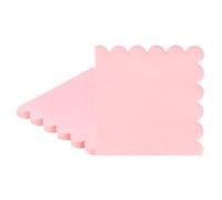 M METERXITY 20-Pack 2-ply Paper Scalloped Cocktail Napkins Disposable, Folded 5 x 5 Inches Dessert Napkins for Kitchen/Dining Room/Wedding/Birthday/Any Theme Party [Light Pink]