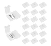 M METERXITY 20-Pack 4-Pin RGB LED Strip Lights Connectors, Solderless and Gapless Adapter Connectors for 8mm 5050 2835 3528 Strip Lights/DIY Lighting, LED Tape Light Clips[White]
