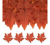 M METERXITY 20-Pack Artificial Maple Leaves, Fake Fall Leaves Faux Autumn Leaves for Thanksgiving/Wedding/Party/Wreaths Decor/Scrapbooking Crafts [14cm, Sunset Red]