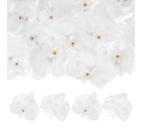 M METERXITY 20-Pack Artificial Orchid Flower Heads, Silk Faux Butterfly Flowers Head for Wedding/Bouquet/Bridal/Party Decor, Fake Phalaenopsis Petals Bulk [3.54 Inch, Pure White]