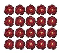 M METERXITY 20-Pack Artificial Peonies Heads, 3 Inch Silk Faux Peony Head for Wedding/Bouquet/Flower Wall/DIY Crafts/Party Decoration, Retro Large Flower Heads Buds [Red, 8cm]