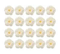 M METERXITY 20-Pack Artificial Peonies Heads, 3 Inch Silk Faux Peony Head for Wedding/Bouquet/Flower Wall/DIY Crafts/Party Decoration, Retro Large Flower Heads Buds [White, 8cm]
