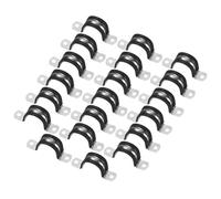 M METERXITY 20-Pack Cable Clamps, 1-3/16 Inch/ 30 mm 304 Stainless Steel Rubber Cushioned Insulated Cable Clamp U Shape Metal Holder for Tube/Wire/Pipe/Loop Installation