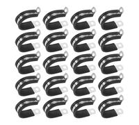 M METERXITY 20-Pack Cable Clamps, 1-3/32 Inch/ 28 mm 304 Stainless Steel Rubber Cushioned Insulated Cable Clamp R Shape Metal Holder for Tube/Wire/Pipe/Loop Installation