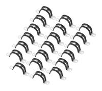 M METERXITY 20-Pack Cable Clamps, 1-5/8 Inch/ 42 mm 304 Stainless Steel Rubber Cushioned Insulated Cable Clamp U Shape Metal Holder for Tube/Wire/Pipe/Loop Installation