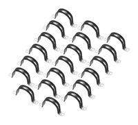M METERXITY 20-Pack Cable Clamps, 2-3/16 Inch/ 55 mm 304 Stainless Steel Rubber Cushioned Insulated Cable Clamp U Shape Metal Holder for Tube/Wire/Pipe/Loop Installation
