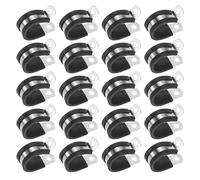 M METERXITY 20-Pack Cable Clamps, 7/8 Inch/ 22 mm 304 Stainless Steel Rubber Cushioned Insulated Cable Clamp R Shape Metal Holder for Tube/Wire/Pipe/Loop Installation