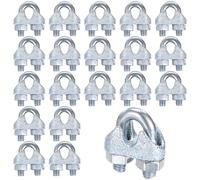 M METERXITY 20-Pack Cable Clamps, M3 Carbon Steel 3mm Wire Rope Clip Thimble U Bolt Saddle Fastener for Diameter Cable Rigging/Sailing/Clothesline, Wire Clamps