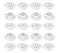 M METERXITY 20-Pack Circular Soffit Vent, 19mm/0.75 Inch Stainless Steel Round Air Vent Mesh Hole Louver for Bathroom Home/Office/Kitchen/Cabinet/Wardrobe [White]