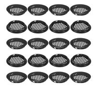 M METERXITY 20-Pack Circular Soffit Vents, 53mm/2.09 Inch Stainless Steel Round Air Vents Mesh Hole Louver for Bathroom Home/Office/Kitchen/Cabinet/Wardrobe [Black]