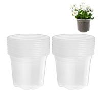M METERXITY 20 Pack Clear Nursery Pots with Drainage Holes, Sturdy Plastic Seedling Starter Pots for Plants, Vegetable, Succulent, Propagation, Root Cutting, Seed Starting [4'' x 3'']