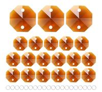 M METERXITY 20-Pack Crystal 2 Hole Octagon Prisms, 14mm/0.55 Inch Chandelier Pendant Maker Hanging Crystals Chandelier Prisms for Home/Windows/Garden/DIY Decoration[Brown]