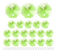 M METERXITY 20-Pack Crystal 2 Hole Octagon Prisms, 14mm/0.55 Inch Chandelier Pendant Maker Hanging Crystals Chandelier Prisms for Home/Windows/Garden/DIY Decoration[Apple Green]