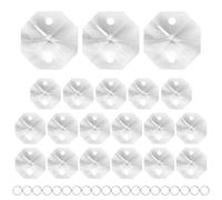 M METERXITY 20-Pack Crystal 2 Hole Octagon Prisms, 14mm/0.55 Inch Chandelier Pendant Maker Hanging Crystals Chandelier Prisms for Home/Windows/Garden/DIY Decoration[Clear]
