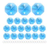 M METERXITY 20-Pack Crystal 2 Hole Octagon Prisms, 14mm/0.55 Inch Chandelier Pendant Maker Hanging Crystals Chandelier Prisms for Home/Windows/Garden/DIY Decoration[Dark Blue]