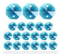 M METERXITY 20-Pack Crystal 2 Hole Octagon Prisms, 14mm/0.55 Inch Chandelier Pendant Maker Hanging Crystals Chandelier Prisms for Home/Windows/Garden/DIY Decoration[Peacock Blue]
