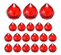 M METERXITY 20-Pack Crystal Ball Prisms, 24mm/0.94 Inch Chandelier Pendant Maker Hanging Crystals Chandelier Prisms for Home/Windows/Garden/DIY Decoration[Bright Red]