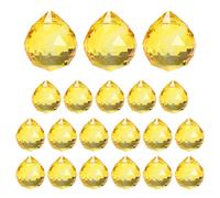 M METERXITY 20-Pack Crystal Ball Prisms, 24mm/0.94 Inch Chandelier Pendant Maker Hanging Crystals Chandelier Prisms for Home/Windows/Garden/DIY Decoration[Yellow]