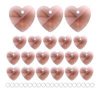 M METERXITY 20-Pack Crystal Heart Shape Prisms, 14mm/0.55 Inch Chandelier Pendant Maker Hanging Crystals Chandelier Prisms for Home/Windows/Garden/DIY Decoration[Medium Purple]