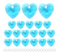 M METERXITY 20-Pack Crystal Heart Shape Prisms, 14mm/0.55 Inch Chandelier Pendant Maker Hanging Crystals Chandelier Prisms for Home/Windows/Garden/DIY Decoration[Dark Blue]