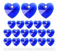 M METERXITY 20-Pack Crystal Heart Shape Prisms, 14mm/0.55 Inch Chandelier Pendant Maker Hanging Crystals Chandelier Prisms for Home/Windows/Garden/DIY Decoration[Blue]