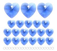 M METERXITY 20-Pack Crystal Heart Shape Prisms, 14mm/0.55 Inch Chandelier Pendant Maker Hanging Crystals Chandelier Prisms for Home/Windows/Garden/DIY Decoration[Light Blue]
