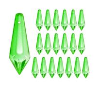 M METERXITY 20-Pack Crystal Icicle Prisms, 34mm/1.34 Inch Chandelier Pendant Maker Hanging Crystals Chandelier Prisms for Home/Windows/Garden/DIY Decoration[Green]