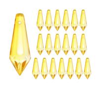 M METERXITY 20-Pack Crystal Icicle Prisms, 34mm/1.34 Inch Chandelier Pendant Maker Hanging Crystals Chandelier Prisms for Home/Windows/Garden/DIY Decoration[Golden Yellow]