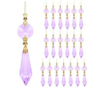 M METERXITY 20-Pack Crystals Prisms Glass Tip Beads 75mm, Purple