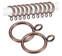 M METERXITY 20-Pack Curtain Ring with Eyelet 1 Inch ID Fits Up to 3/4 Inch Curtain Rod Red Metal Drapery Rings for Sliding Window Bathroom Door Shower Rod