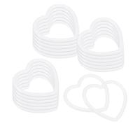 M METERXITY 20-Pack Dream Catcher Rings, 2.4 Inch Plastic Heart Shape Macrame Wreath Floral Ring Hoop for Home/Valentine/DIY Craft/Wedding/Wall Hanging Decorations [White]