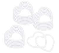 M METERXITY 20-Pack Dream Catcher Rings, 3.1 Inch Plastic Heart Shape Macrame Wreath Floral Ring Hoop for Home/Valentine/DIY Craft/Wedding/Wall Hanging Decorations [White]
