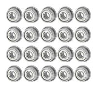 M METERXITY 20-Pack F693ZZ Flanged Ball Bearing, 3mm x 8mm x 4mm Double Metal Shielded Z1 Chrome (GCr15) Steel Flange Rip Bearings for Wheelbarrow/Printer/Fax Machines/Power Tools