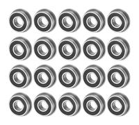 M METERXITY 20-Pack F696-2RS Flanged Ball Bearing, 6mm x 15mm x 5mm Double Rubber Seal Chrome (GCr15) Steel Deep Groove Ball Bearings for Wheelbarrow/Printer/Fax Machines/Power Tools
