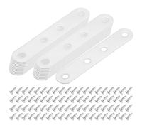 M METERXITY 20-Pack Flat Straight Brackets, 3.74 x 0.71 Inch Flat Bracket Mending for Wood Furniture/ Timber PC Case Holder, Plate Furniture Brace [White]
